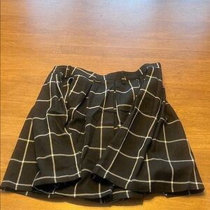 Hot Topic Black and White Grid A-Line Skirt